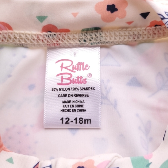 Ruffle Butts Rashguard Top Long-sleeve Orange Cactus 12-18 Months - Picture 3 of 4